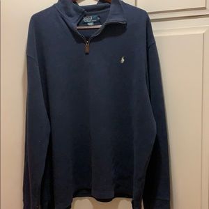 Ralph Lauren Quarter Zip Blue Sweater - Size XXL